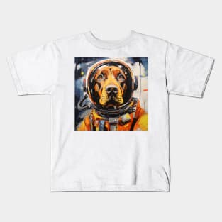 Golden Retriever Astronaut Oil Painting Kids T-Shirt